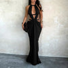 Sleek V-Neck Backless Maxi Dress