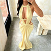 Sleek V-Neck Backless Maxi Dress