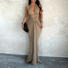 Sleek V-Neck Backless Maxi Dress