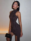 Sleeveless Turtleneck Mini Dress
