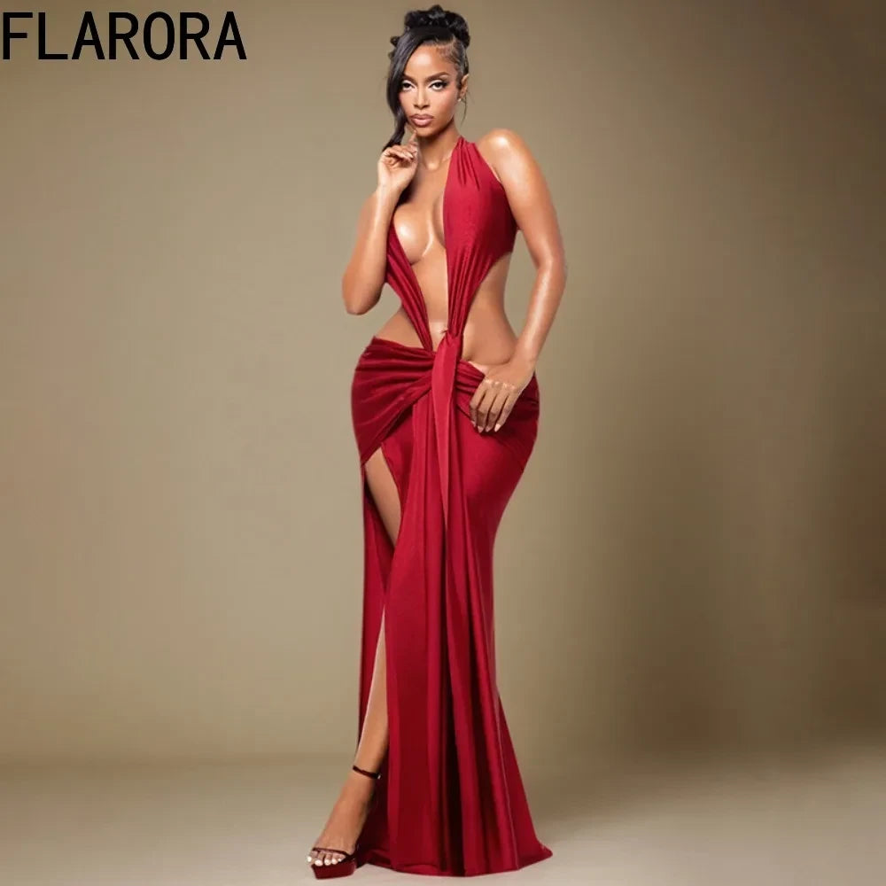 Hollow Backless Maxi Dress