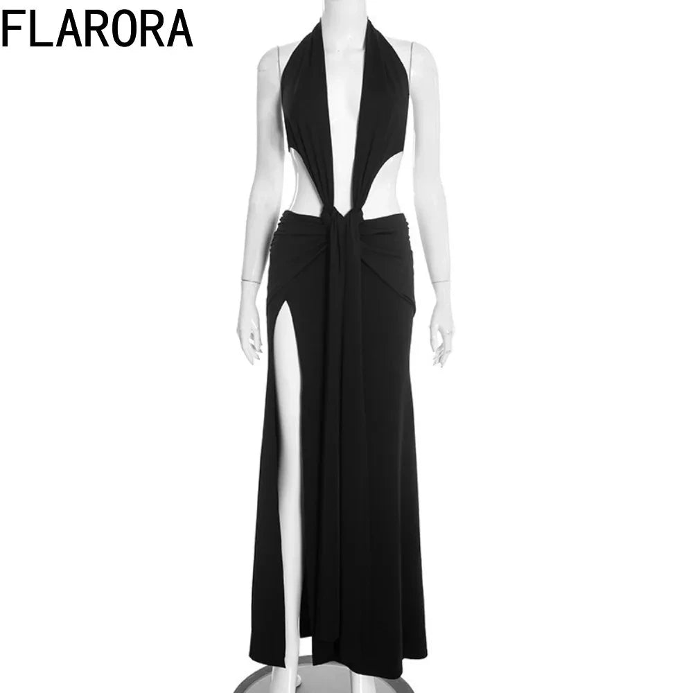 Hollow Backless Maxi Dress