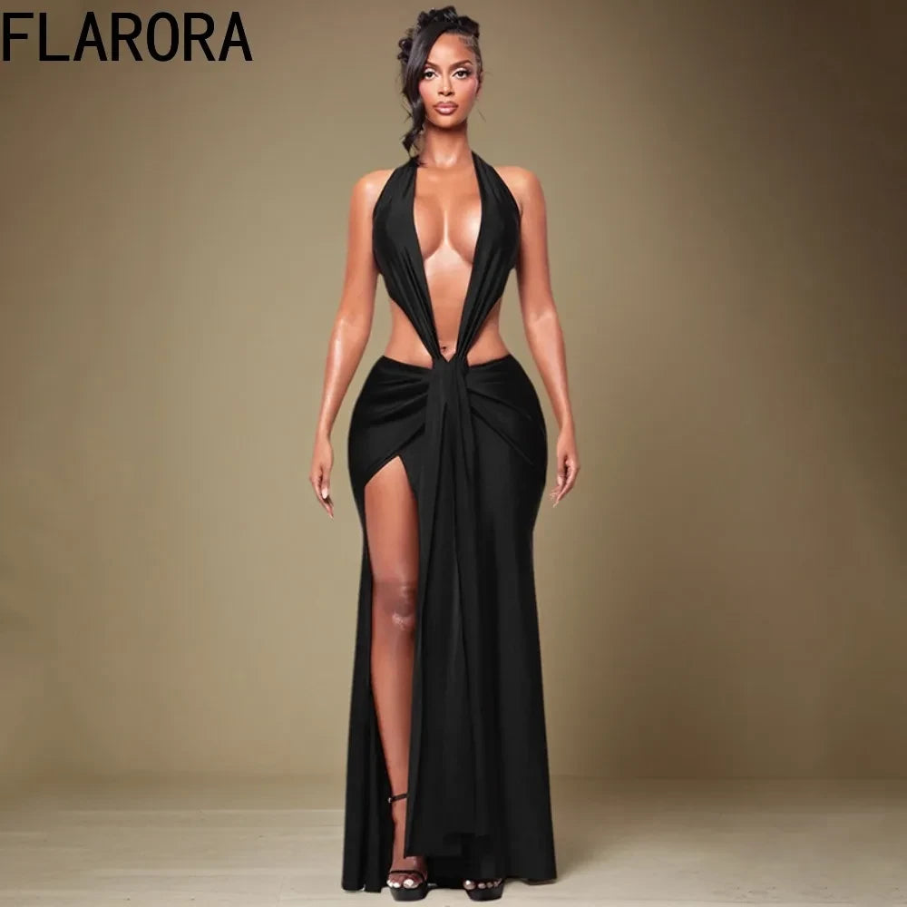 Hollow Backless Maxi Dress